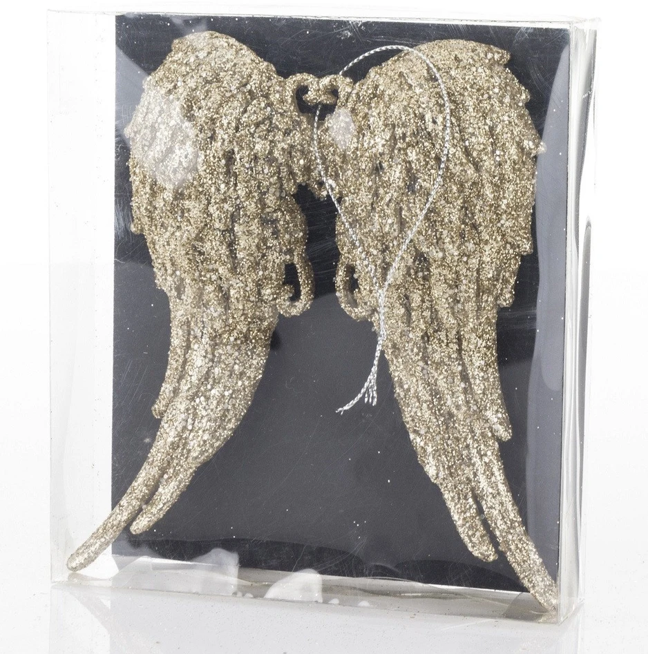 Art-Pol Žaisl.pakab.plastik., angelo sparnai, auksinis, 14x13,5x3 cm