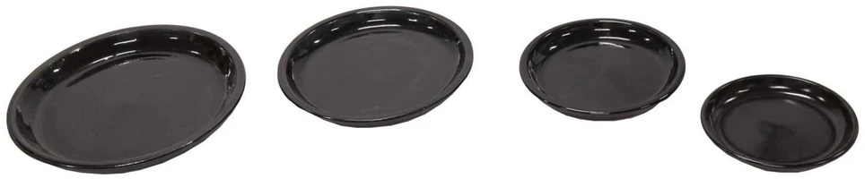 Mega Lėkštelė vazonui Glazed, apvali, juoda, 20 x 2,5(A) cm