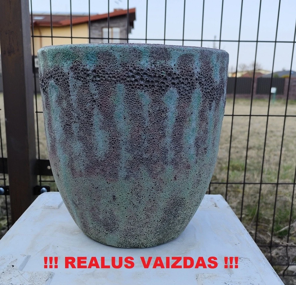 POLNIX Keraminis vazonas ATLANTIS, apvalus, rudas, 30 x 29(A) cm
