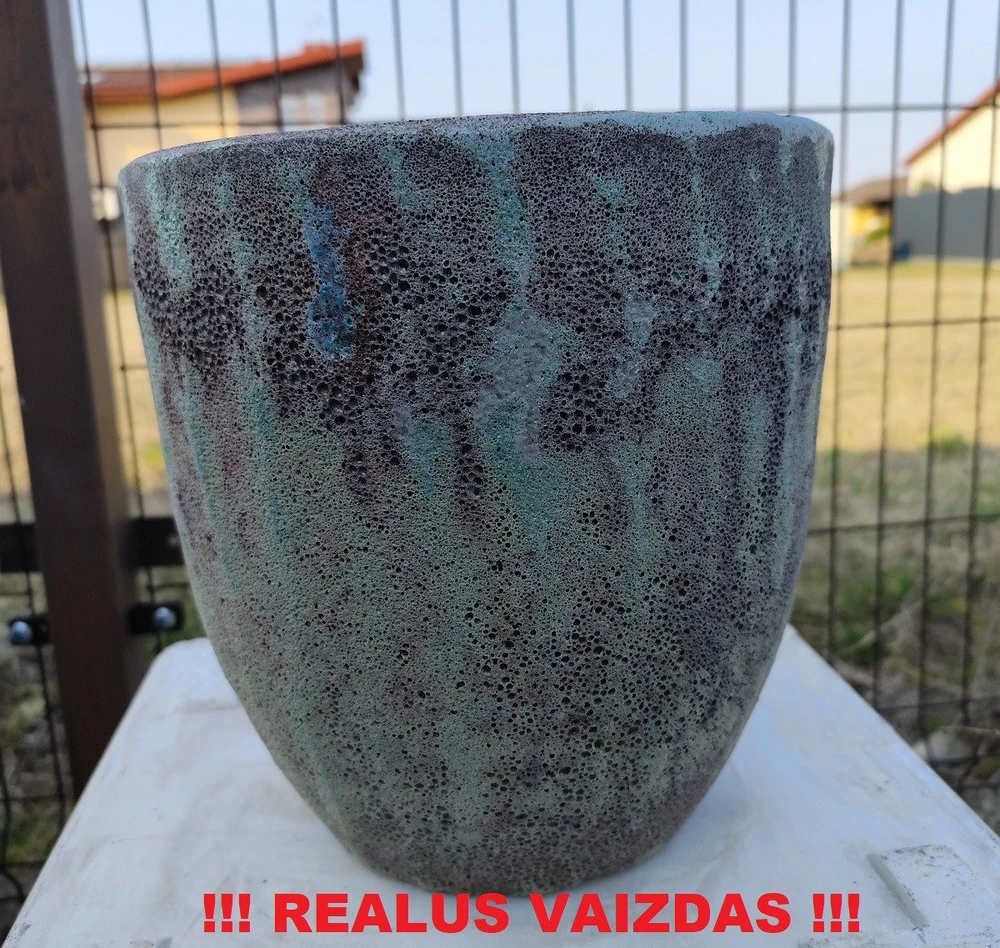 POLNIX Keraminis vazonas ATLANTIS, apvalus, rudas, 30 x 29(A) cm