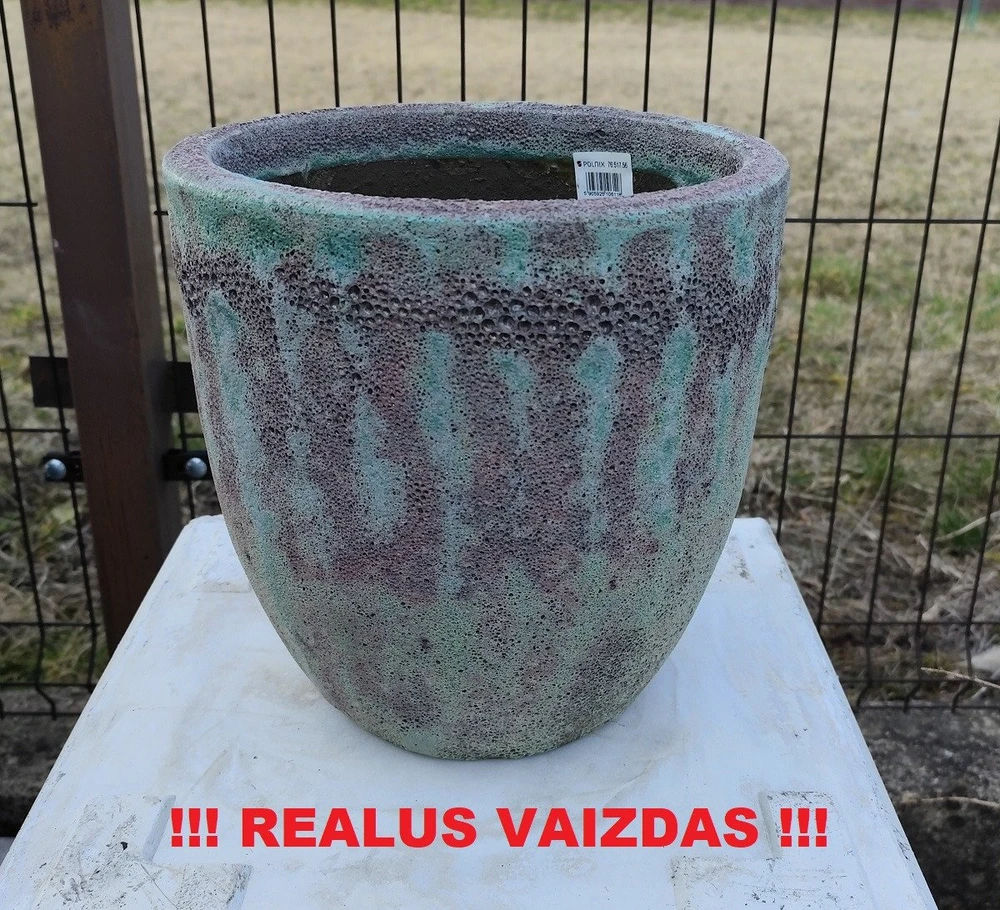 POLNIX Keraminis vazonas ATLANTIS, apvalus, rudas, 30 x 29(A) cm