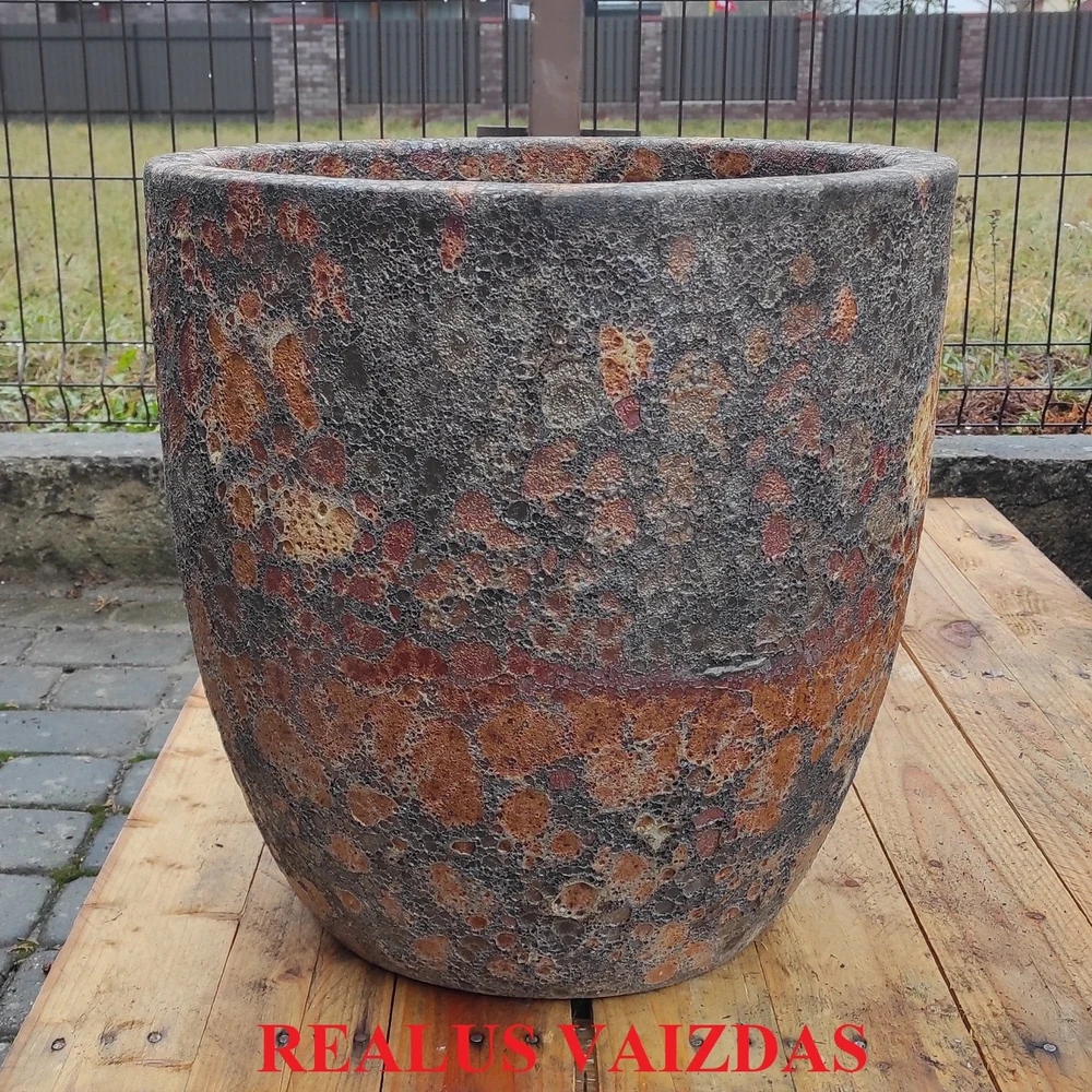 POLNIX Keraminis vazonas ATLANTIS, apvalus, rudas, 46 x 46(A) cm
