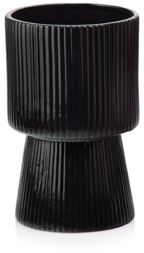 POLNIX Keraminis vazonas PIANO BARCELONA, juodos sp., 14 x 22 cm