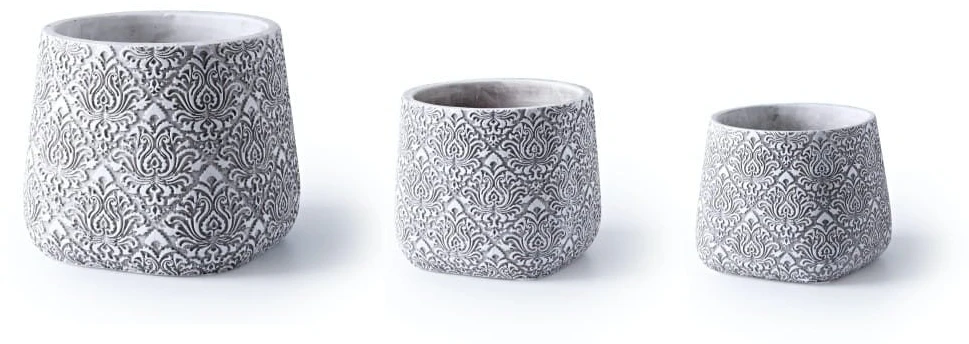 Polnix Dekoratyvinis gėlių vazonas Etno D13cm H11cm pilkas