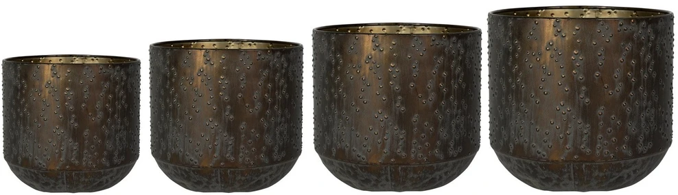 Ter Steege Metalinis vazonas LIAN, apvalus, rudas, 19 x 17(A) cm