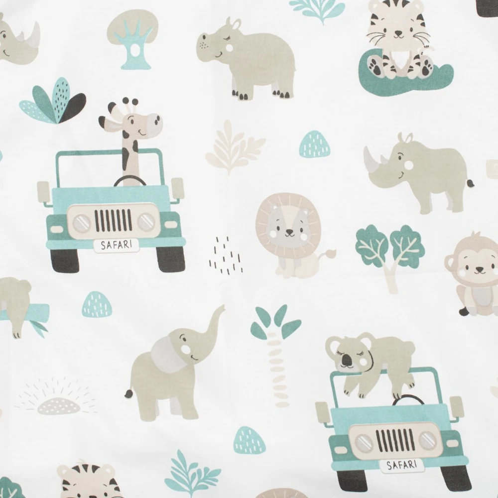 2 dalių patalynės komplektas New Baby Safari II 90x120 cm mėtų spalvos