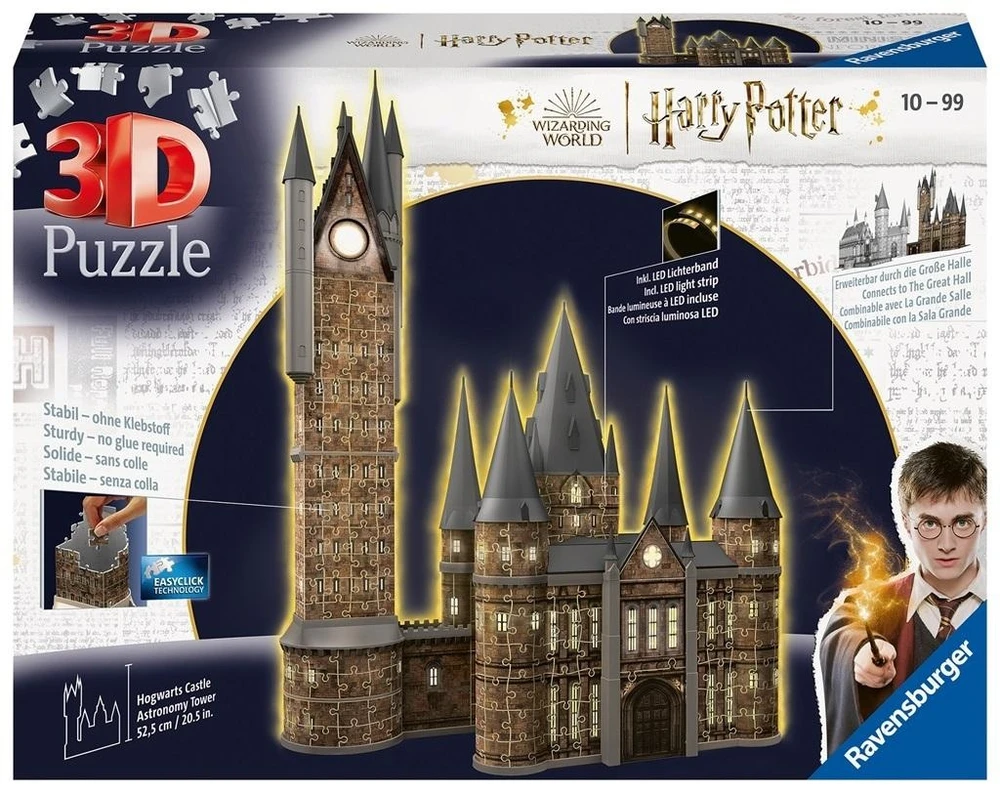 3D dėlionė Hogwarts Astronomijos bokštas Night Edition 540 detalių Ravensburger