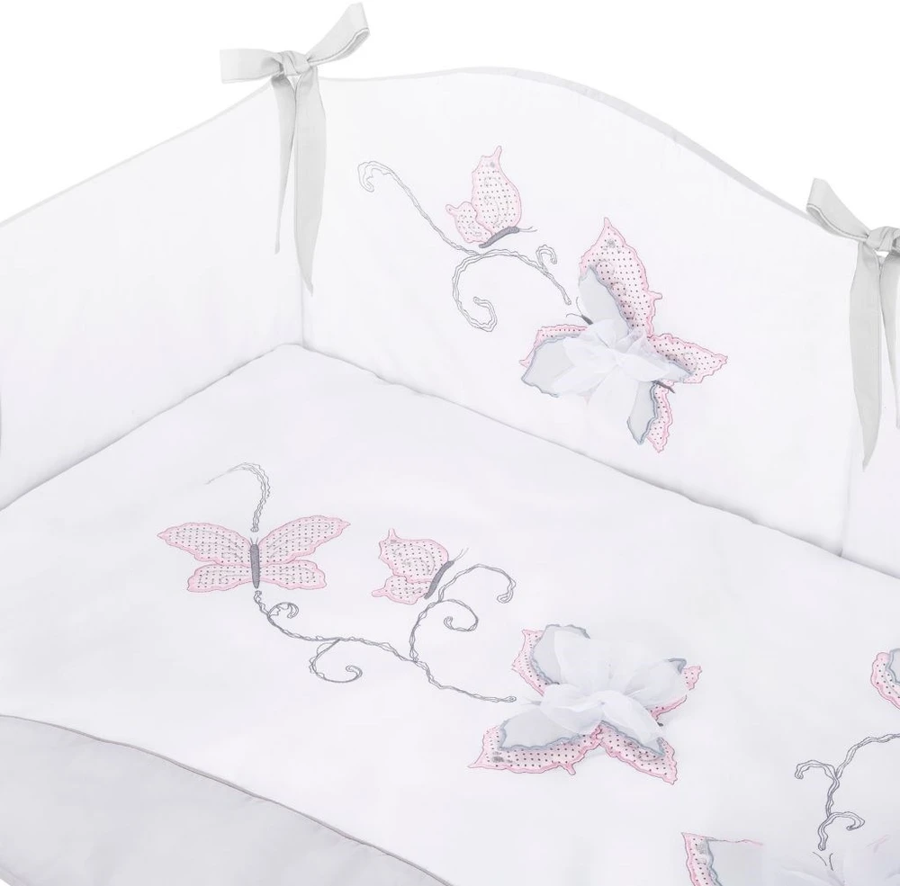 6 dalių patalynės komplektas Belisima Butterfly 100x135 pilka