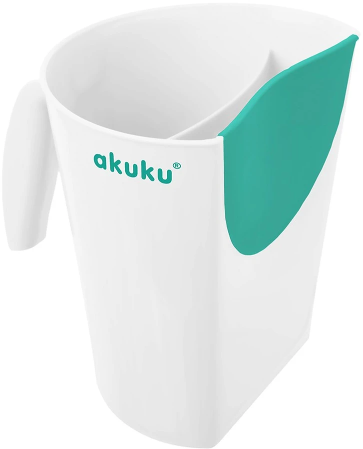 Akuku puodelis galvai skalauti, baltos/turkio spalvos, A0430