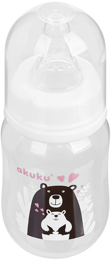 AKUKU 125 ml maitinimo buteliukas su silikoniniu žinduku, А0004, mėlynas