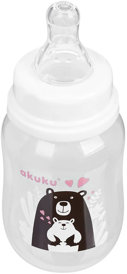AKUKU 125 ml maitinimo buteliukas su silikoniniu žinduku, А0004, mėlynas