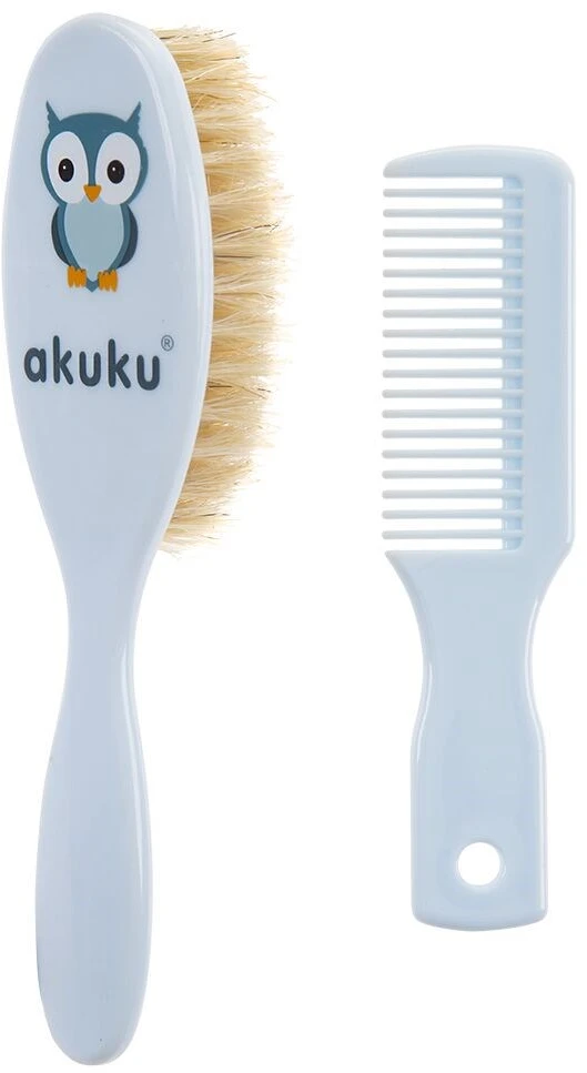 AKUKU natūralių šerių plaukų šepetys ir šukos, A0457