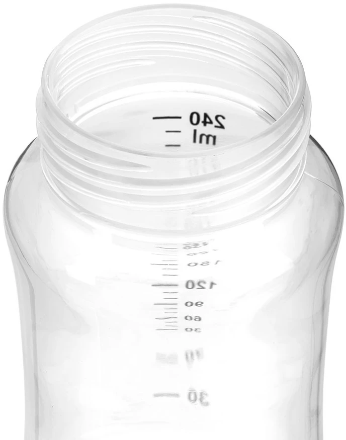 Akuku buteliukas 240 ml., plataus kaklelio, nesukeliantis dieglių, A0107