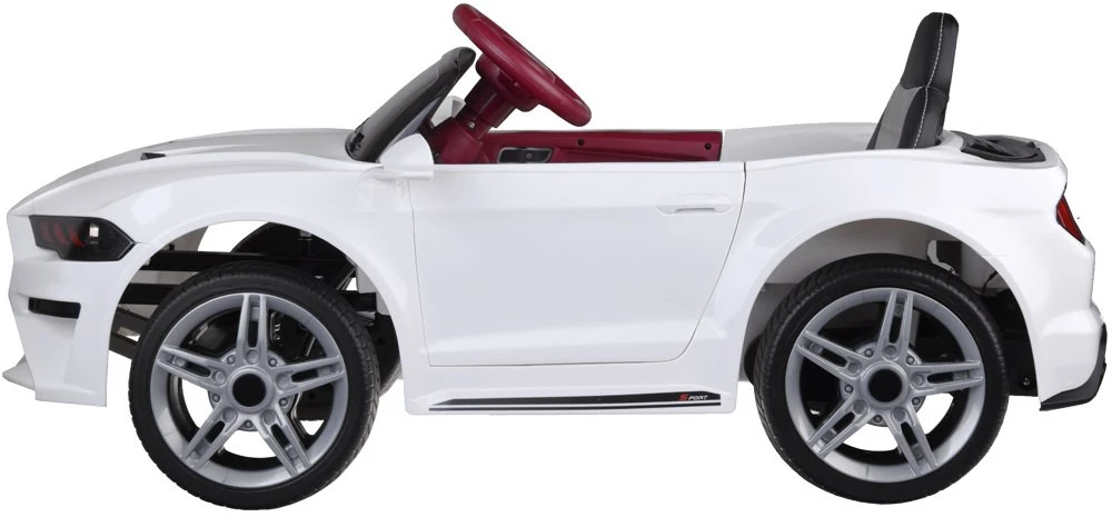 Akumuliatorinis sportinis kabrioletas vaikams Jokomisiada Mustang PA0169 | spalva: balta