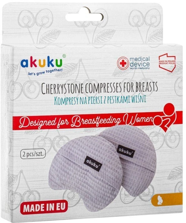 Albis AKUKU kompresai krūtims su vyšnių kauliukais, A0634