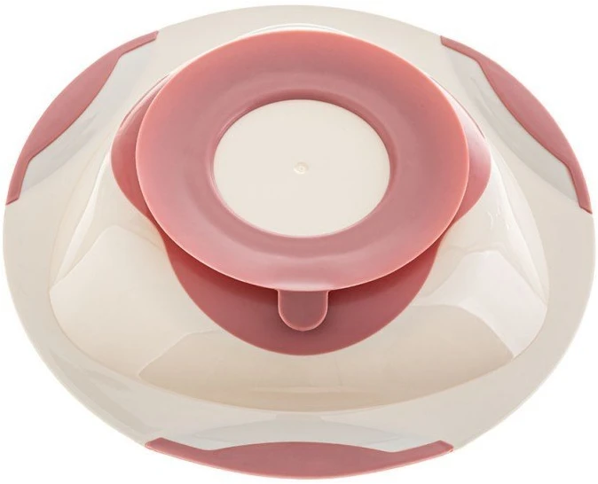 Albis Akuku dubenėlis limpančiu dugnu ir neslystančiais kraštais, beige/pink, A0525