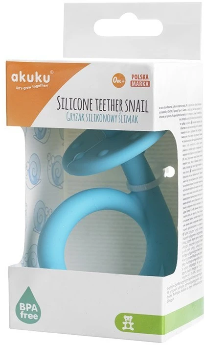 ALBIS AKUKU silikoninis kramtukas SNAIL Mėlynas, A0114