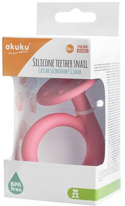 ALBIS AKUKU silikoninis kramtukas SNAIL Rožinis, A0115