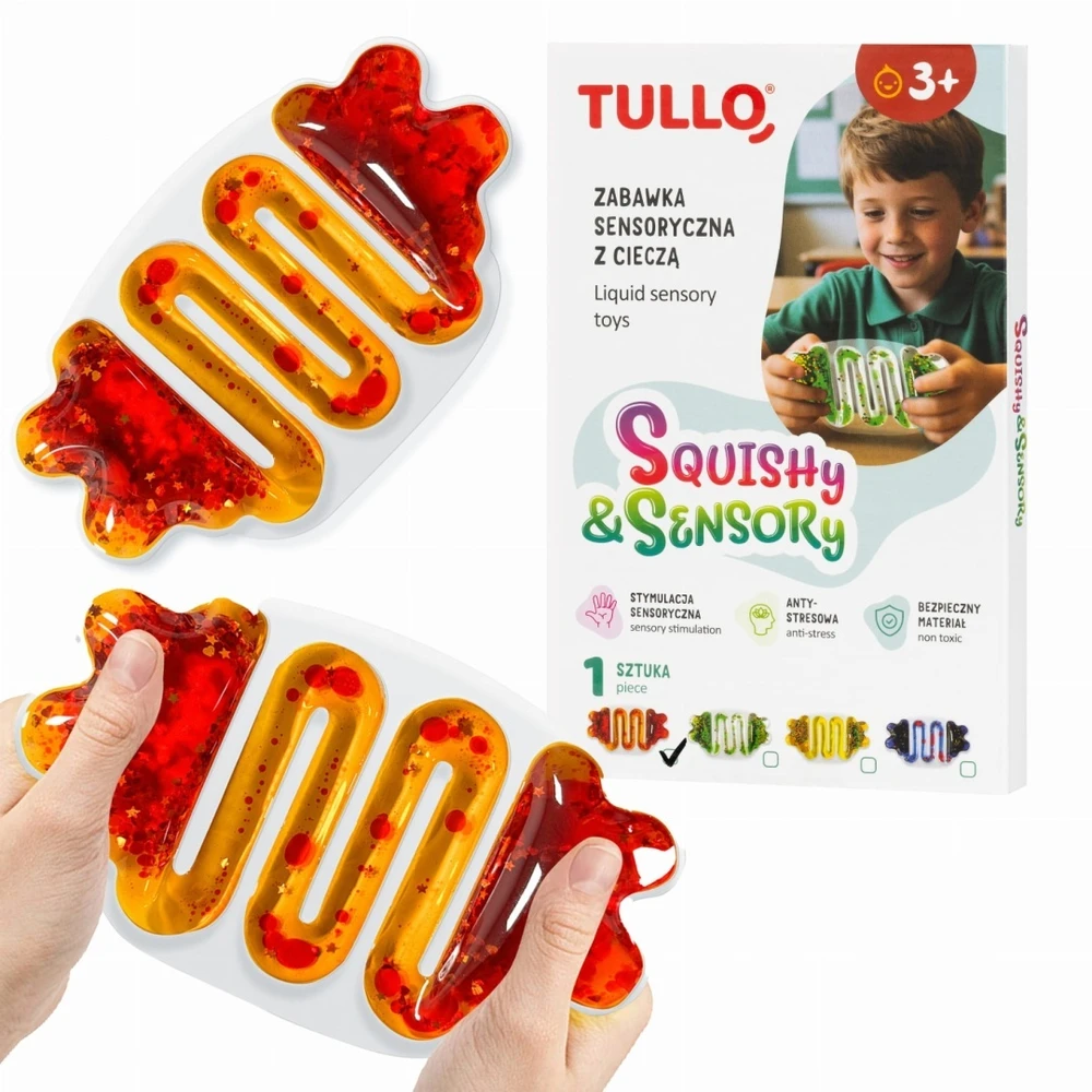 AM Tullo Sensorinis vonios žaislas gniotek su skysčiu ir blizgučiais