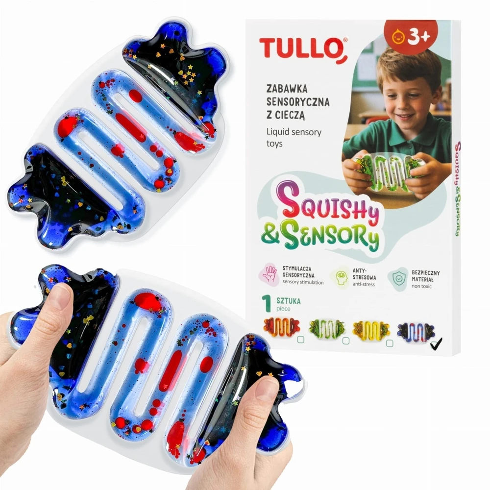 AM Tullo Sensorinis vonios žaislas gniotek su skysčiu ir blizgučiais