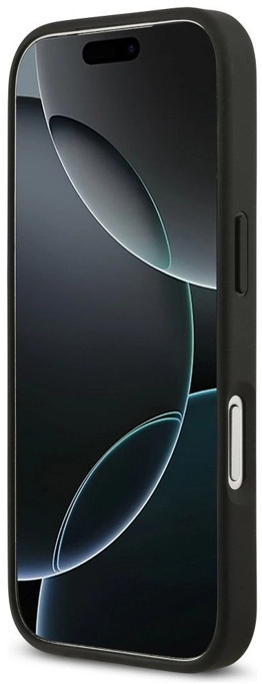 Dėklas Guess 4G Double Card Triangle skirtas iPhone 17 Pro juodos spalvos