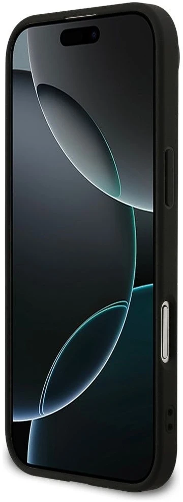 GUESS dėklas, skirtas IPHONE 17 Air, suderinamas su MagSafe GUHMP17MG4GFRK (PU 4G Ring Classic Logo) juodas