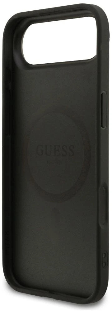 GUESS dėklas, skirtas IPHONE 17 Air, suderinamas su MagSafe GUHMP17MG4GFRK (PU 4G Ring Classic Logo) juodas