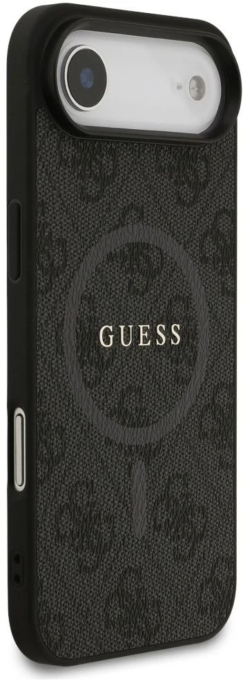 GUESS dėklas, skirtas IPHONE 17 Air, suderinamas su MagSafe GUHMP17MG4GFRK (PU 4G Ring Classic Logo) juodas