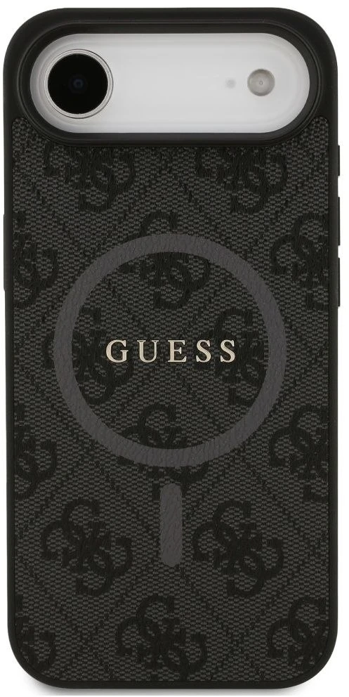 GUESS dėklas, skirtas IPHONE 17 Air, suderinamas su MagSafe GUHMP17MG4GFRK (PU 4G Ring Classic Logo) juodas
