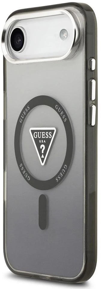 GUESS dėklas, skirtas IPHONE 17 Air, suderinamas su MagSafe GUHMP17MHGTMLCGK (IML gradientas su trikampio logotipu), juodas