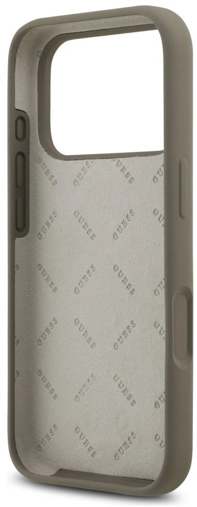 Guess Silicone Big 4G Script dėklas iPhone 17 Pro rudos spalvos