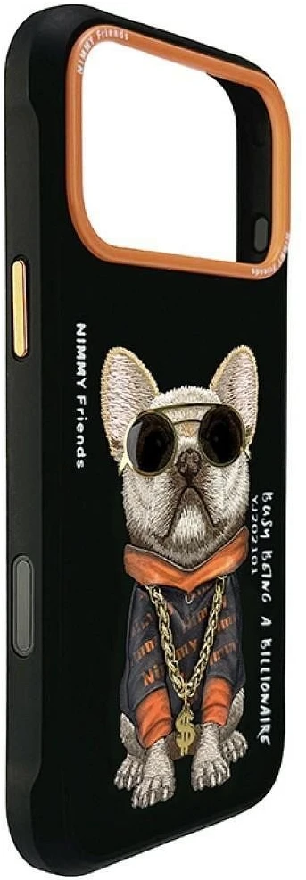 „NIMMY“ dėklas „GLASSES COOL DOG“ skirtas „IPHONE 18 Pro/17 Pro“, juodas