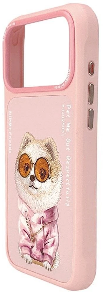 NIMMY dėklas GLASSES COOL DOG, skirtas IPHONE 18 Pro Max/17 Pro Max, rožinis