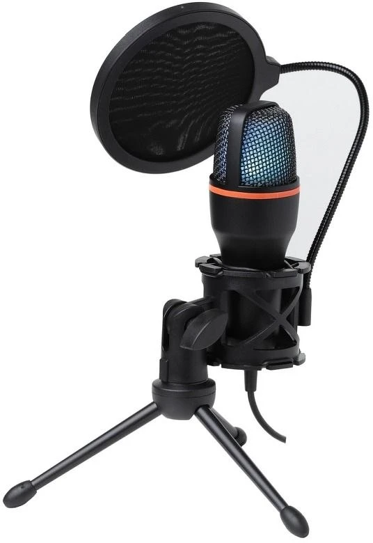 ART talpinis stovimas mikrofonas su membrana AC-02 trikojo USB LED