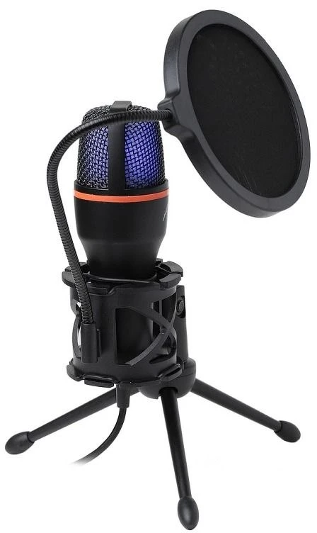 ART talpinis stovimas mikrofonas su membrana AC-02 trikojo USB LED