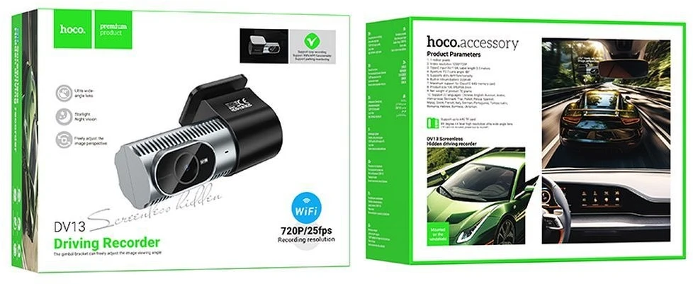 Dash cam for car Hoco 720P/25fps DV13 juodas