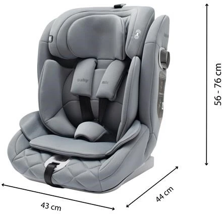 Automobilinė kėdutė BABY MIX HERO PRO I-SIZE 2026 pilka