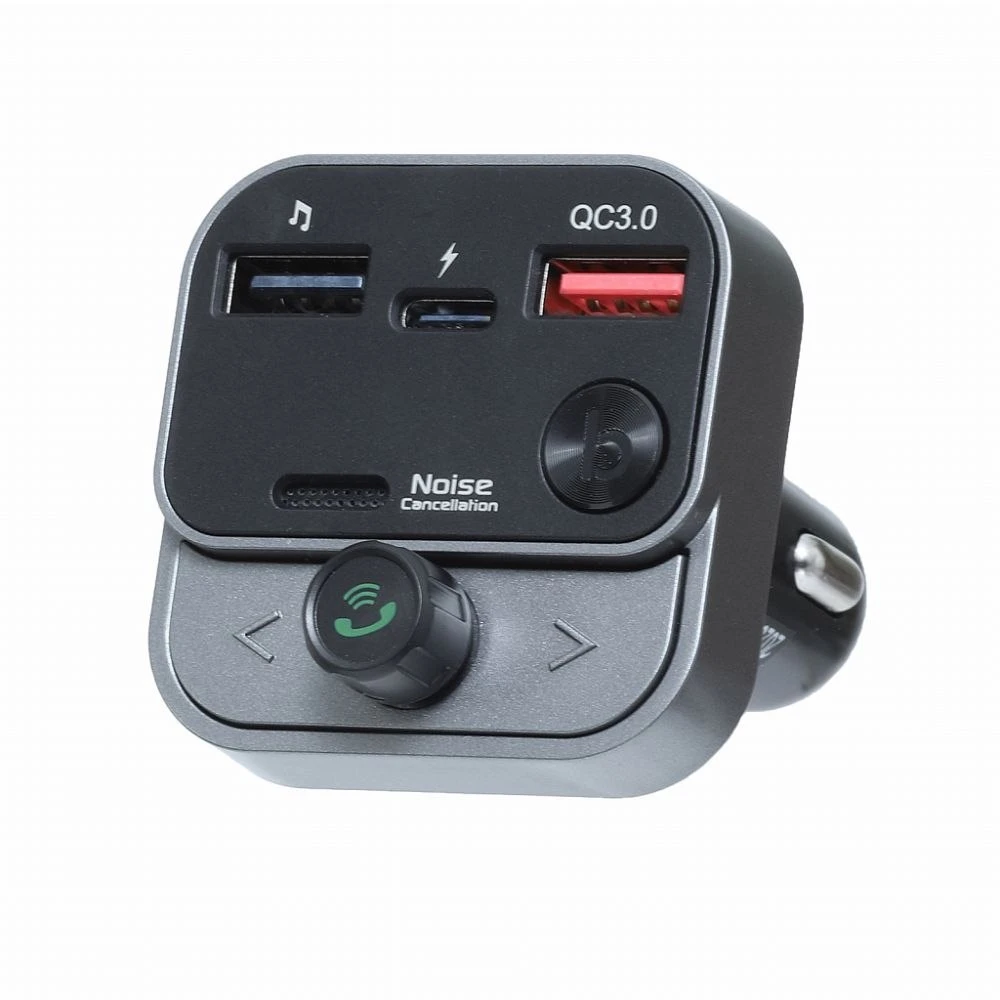 ART transmiter FM bluetooth 5.0 + USB A QC3.0 + Typ C (total 30W) FM-84B juodas