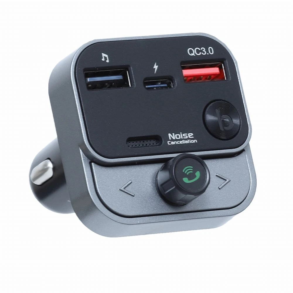 ART transmiter FM bluetooth 5.0 + USB A QC3.0 + Typ C (total 30W) FM-84B juodas