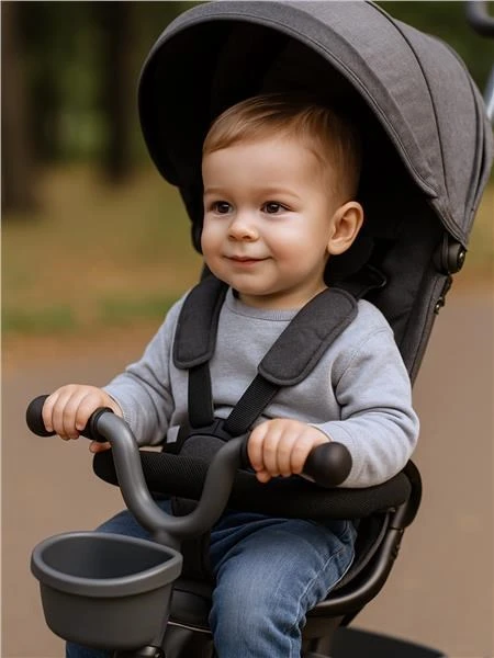 Baby Mix 5in1 RELAX 365° pilkas triratis