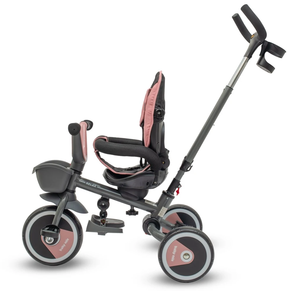 Baby Mix 5in1 RELAX 365° rožinis triratis