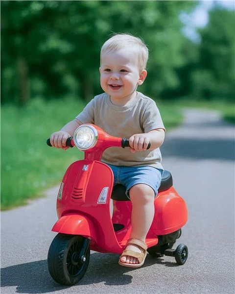 Baby Mix elektrinis vaikų motociklas Vespa raudonas