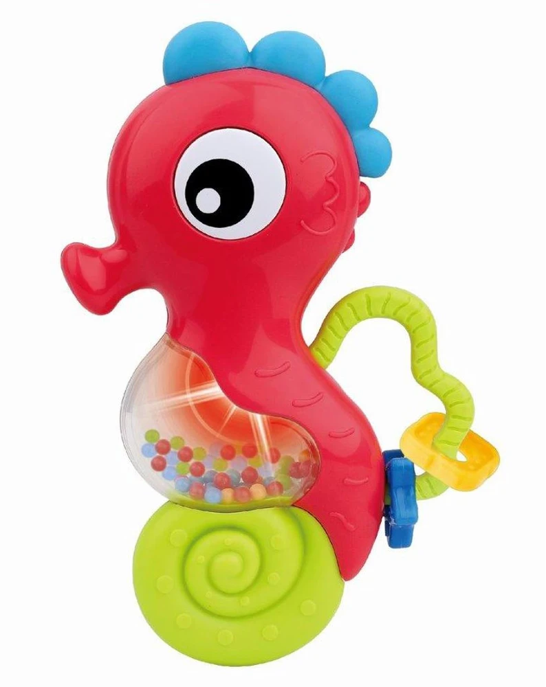 Baby Mix kūdikių barškutis su melodija, raudonas jūrų arkliukas