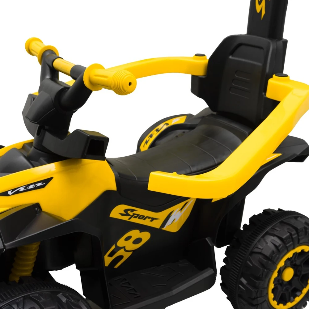 Baby Mix Mega vaikų paspirtukas su kreipiančia rankena, geltonas
