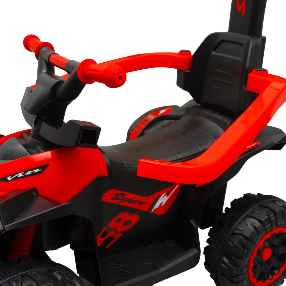Baby Mix Mega vaikų paspirtukas su kreipiančiąja rankena, raudonas