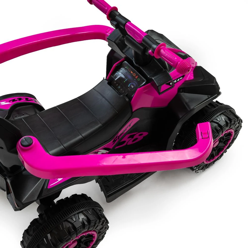 Baby Mix Mega vaikų paspirtukas su kreipiančiąja juosta rožinis