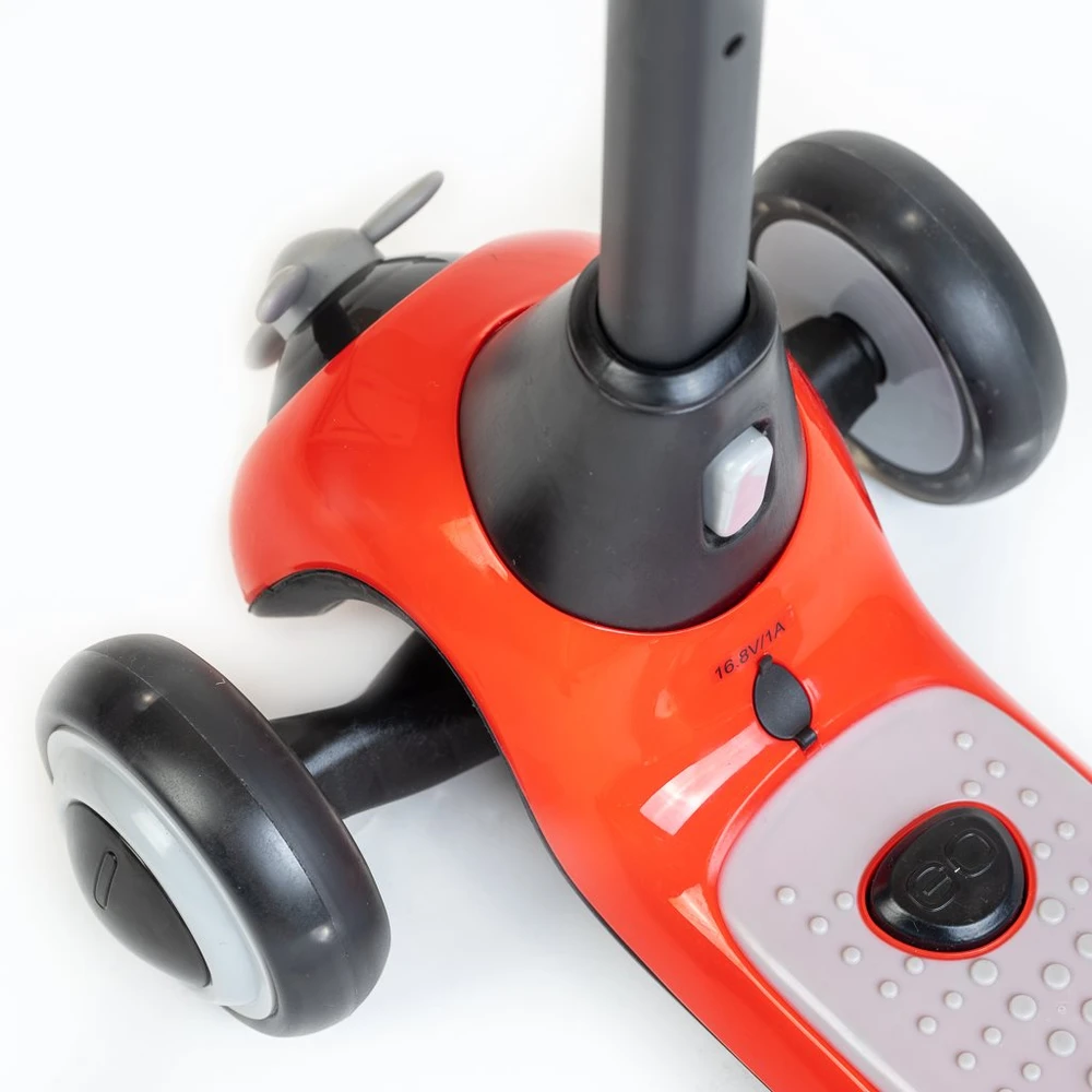 Baby Mix Moovi raudonas elektrinis paspirtukas vaikams nuo 3 metų
