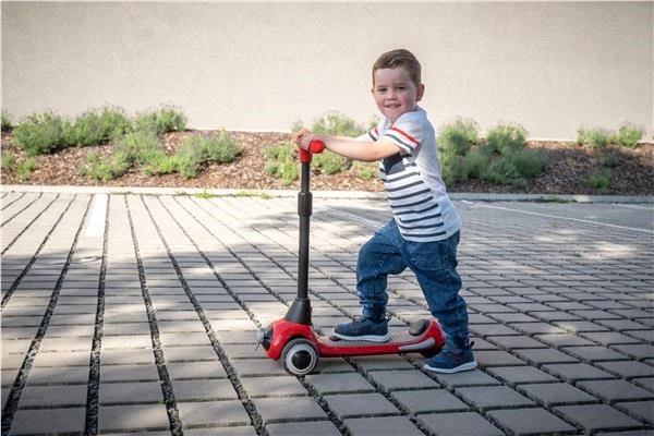 Baby Mix Moovi raudonas elektrinis paspirtukas vaikams nuo 3 metų