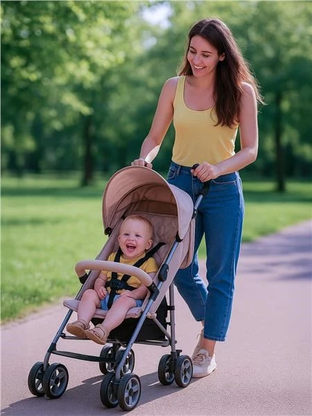 Baby Mix Olive golfo vežimėlis rusvai gelsvas