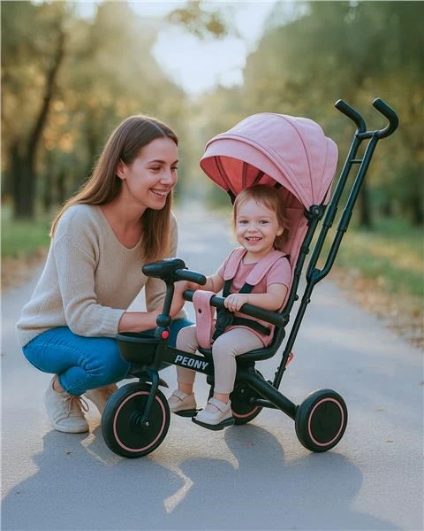 Baby Mix Peony EVA rožinis vaikiškas triratukas